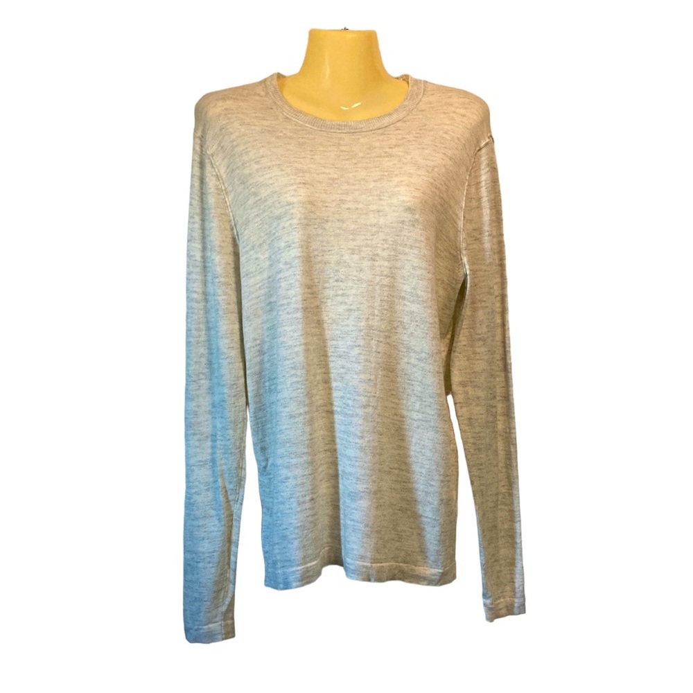 Lucky Brand Crewneck Pullover Sweater Exposed Seams Neutral Beige Variegate Smll